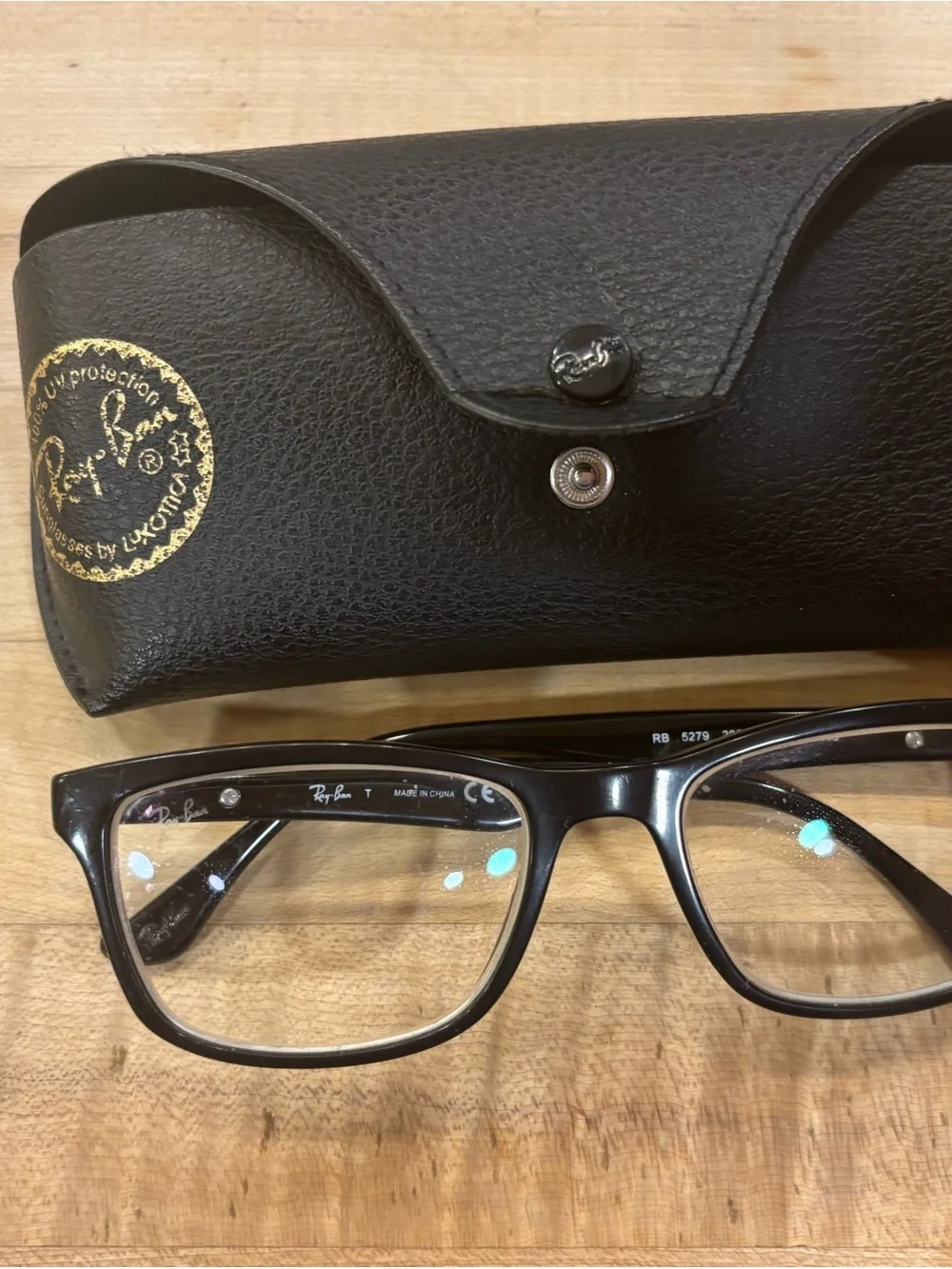 Unisex Ray-Ban RB5279 Glossy Black Frames 53mm w/ Case & Box